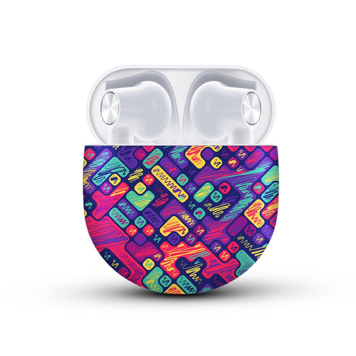 Colorful Scribbled Blocks - Oneplus Buds Skin