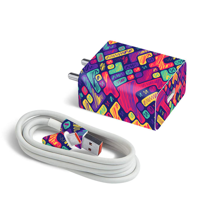 Colorful Scribbled Blocks - MI 22.5W & 33W Charger Skin
