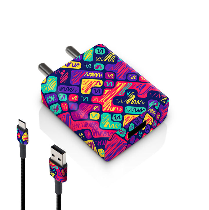 Colorful Scribbled Blocks - MI 10W & 18W Charger Skin