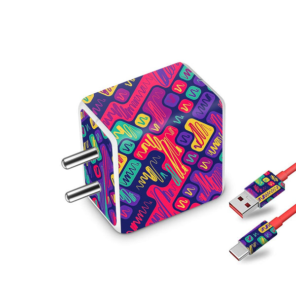 Colorful Scribbled Pattern - Oneplus Dash Charger Skin