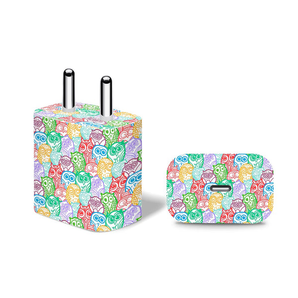 Colorful Owl Pattern - Apple 20W Charger Skin