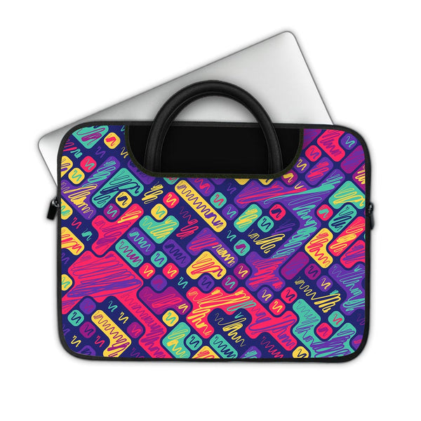 Colorful Scribbled Blocks - Pockets Laptop Sleeve