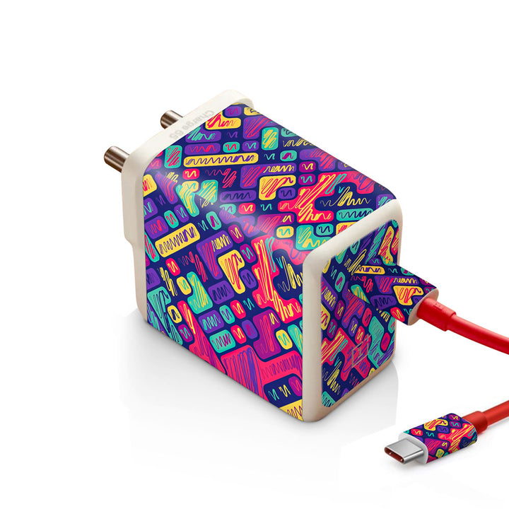 Colorful Scribbled Pattern - Oneplus Warp 65W Charger skin