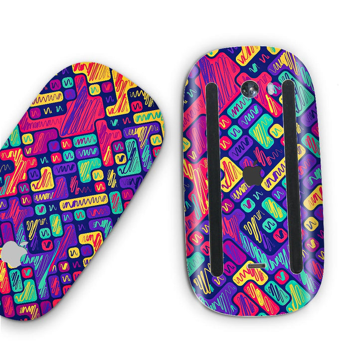 Colorful Scribbled Blocks - Apple Magic Mouse 2 Skins