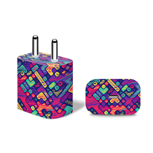 Colorful Scribbled Pattern - Apple 20W Charger Skin