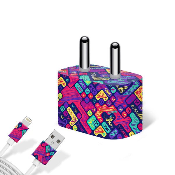 Colorful Scribbled Blocks - Apple charger 5W Skin