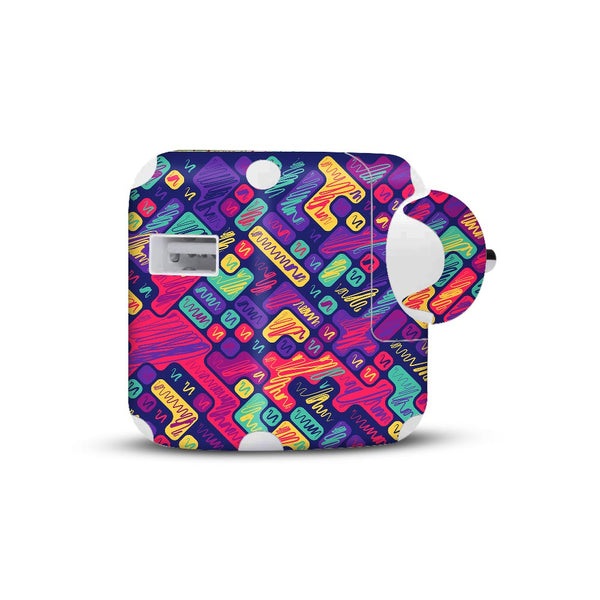 Colorful Scribbled Pattern - Apple 2019 10W Charger skin