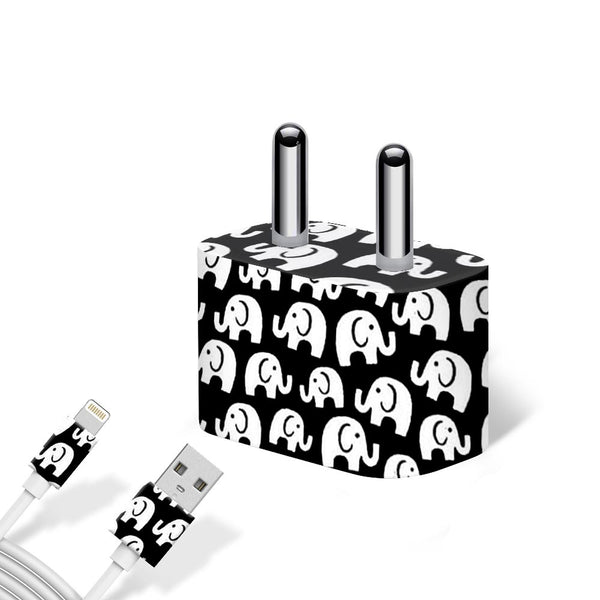 Cute Elephant - charger skins for apple charger 5W by Sleeky India