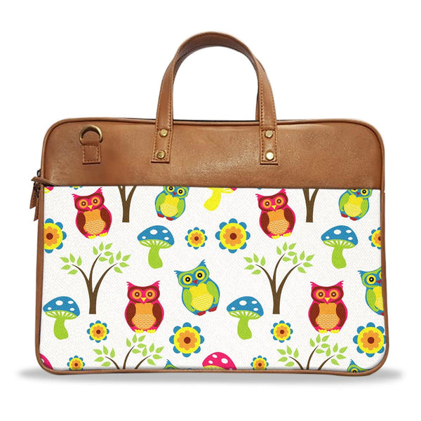 Cute Owl Pattern - Premium Laptop Bag