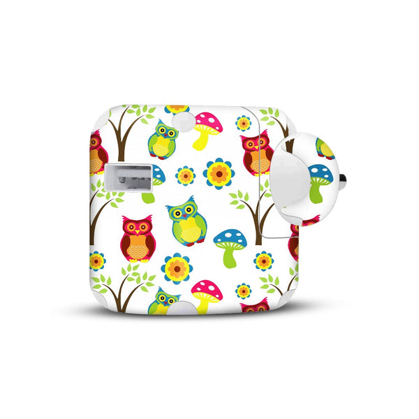 cute owl skin for apple 10W charger 2019 by sleeky india 