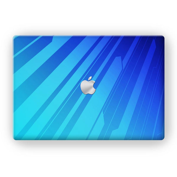 Dark Blue Cyber lines - MacBook Skins