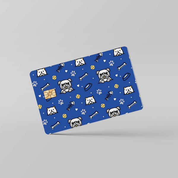 Dog And Cat Pattern By The Doodleist - Debit & Credit Card Skin