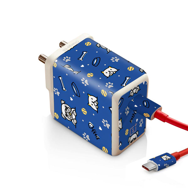 Dog And Cat Pattern By the Doodleist - Oneplus Warp 65W Charger skin
