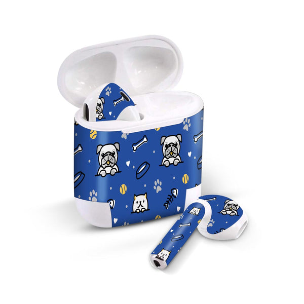 Dog And Cat Pattern By The Doodleist  -  Airpods 1/2/3 Skin