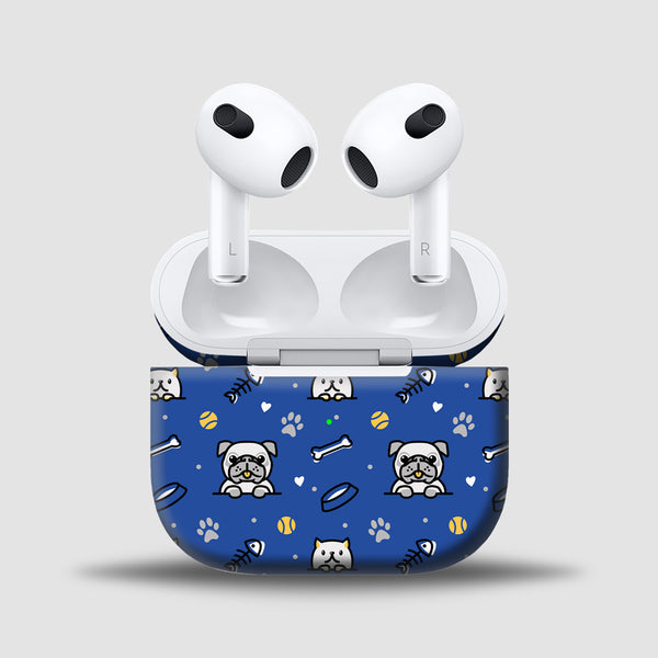 Dog And Cat Pattern By The Doodleist - AirPods 3 Skins