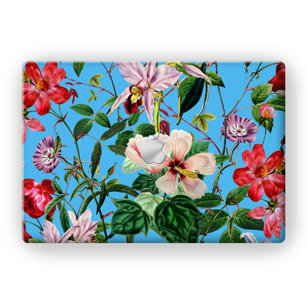 Floral Blue - MacBook Skins