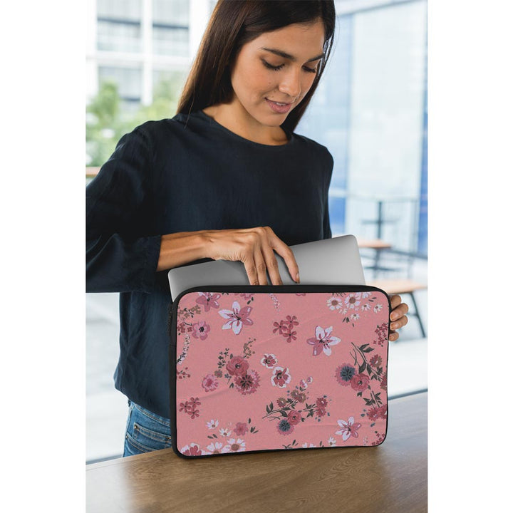 floral pink designs laptop sleeves by sleeky india