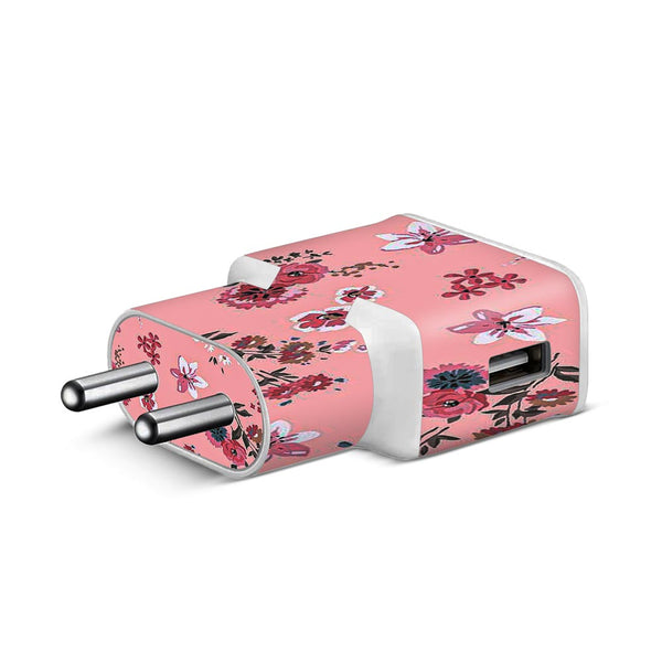 floral pink skin for Samsung S8 Charger by sleeky india 