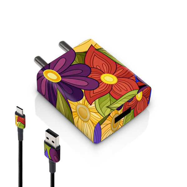 Flower-Garden - MI 10W and 18W charger skin by Sleeky India