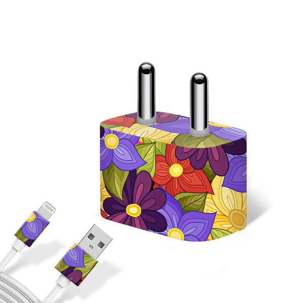 Flower-Garden - charger skins for apple charger 5W by Sleeky India