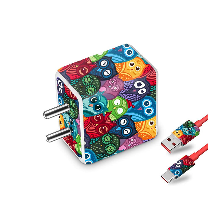 Funny Owl Pattern - Oneplus Dash Charger Skin