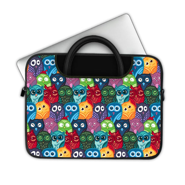 Funny Owl Pattern - Pockets Laptop Sleeve