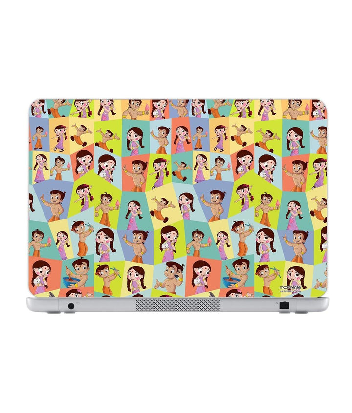 Faces Of Bheem And Chutki - Laptop Skins - Sleeky India 