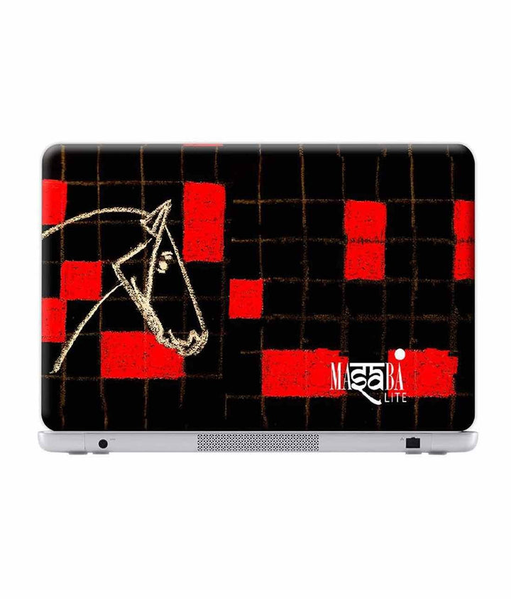 Masaba Red Checkered Horse - Laptop Skins - Sleeky India 