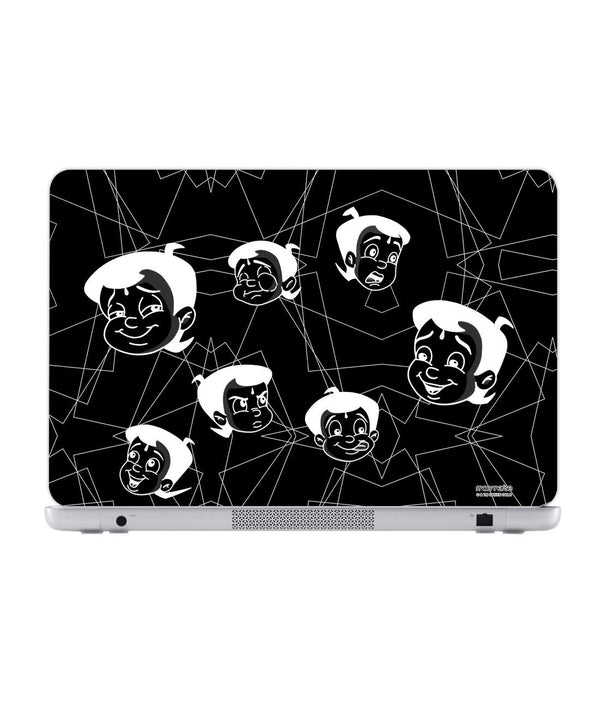 Moods Of Bheem Black - Skins for Generic 17" Laptops (38.6 cm X 25.1 cm) By Sleeky India, Laptop skins, laptop wraps, surface pro skins