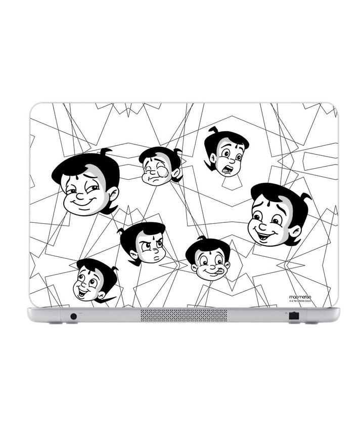 Moods Of Bheem White - Skins for Generic 15" Laptops (34.8 cm X 24.1 cm) By Sleeky India, Laptop skins, laptop wraps, surface pro skins