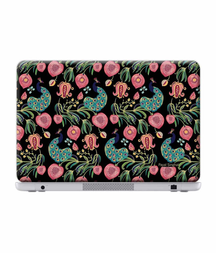 Payal Singhal Anaar and Mor Black - Skins for Generic 15.6" Laptops (26.9 cm X 21.1 cm) By Sleeky India, Laptop skins, laptop wraps, surface pro skins