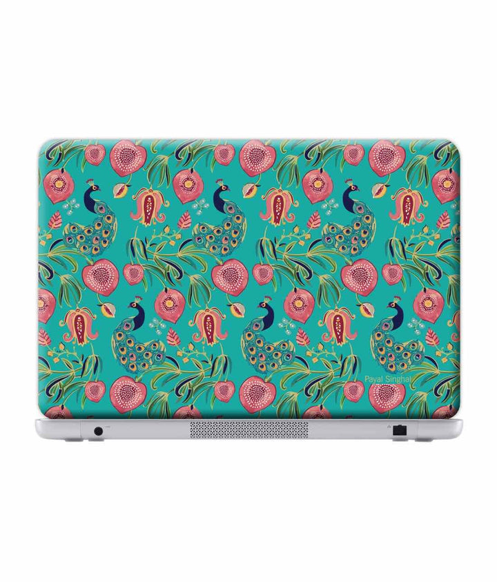 Payal Singhal Anaar and Mor Teal - Skins for Dell Alienware 17 Laptops (26.9 cm X 21.1 cm) By Sleeky India, Laptop skins, laptop wraps, surface pro skins