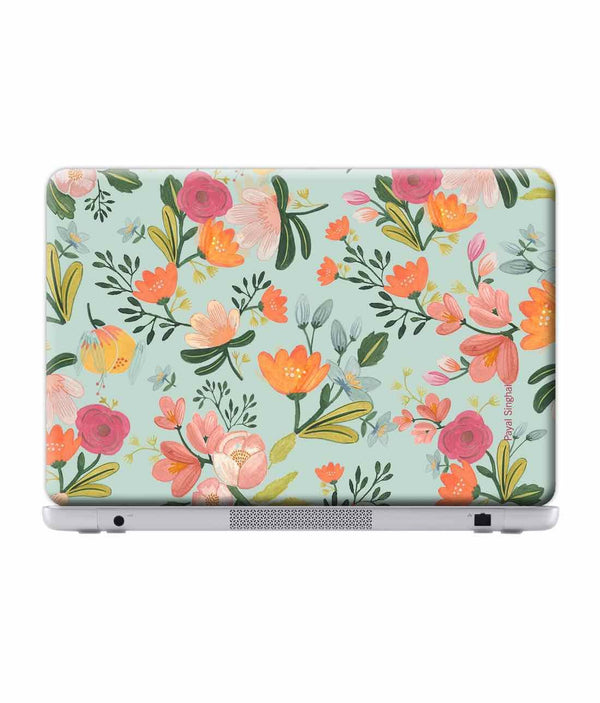 Payal Singhal Aqua Handpainted Flower - Skins for Dell Alienware 17 Laptops (26.9 cm X 21.1 cm) By Sleeky India, Laptop skins, laptop wraps, surface pro skins