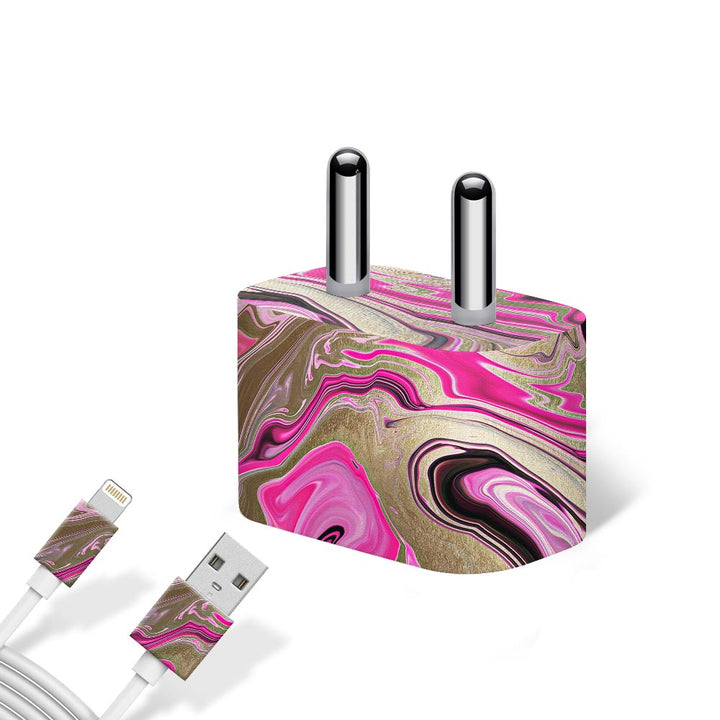 Glittery Liquid Marble - Apple charger 5W Skin