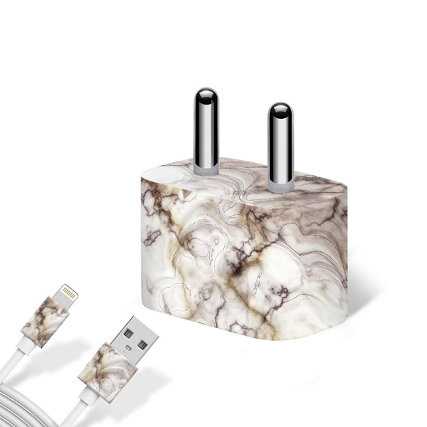 Glossy Brown Marble - Apple charger 5W Skin