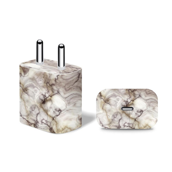 Glossy Brown Marble - Apple 20W Charger Skin