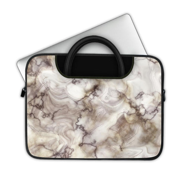 Glossy Brown Marble - Pockets Laptop Sleeve