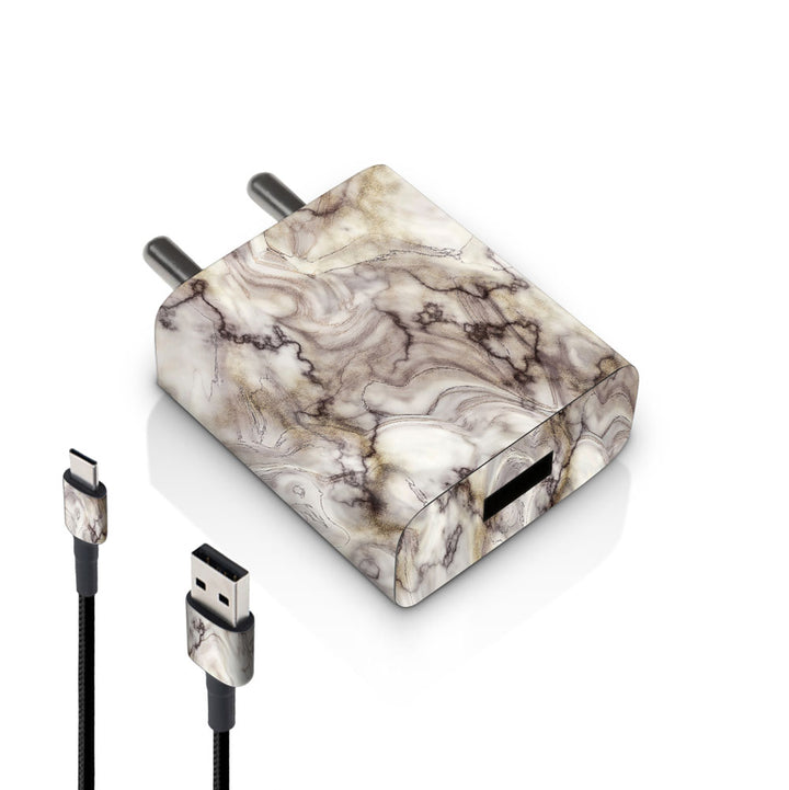 Glossy Brown Marble - MI 10W & 18W Charger Skin