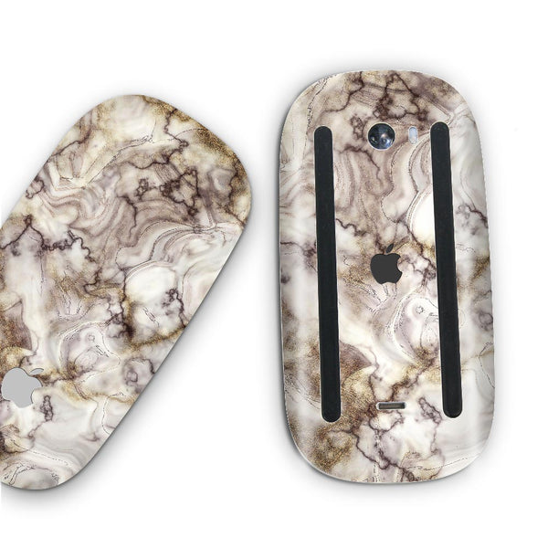 Glossy Brown Marble - Apple Magic Mouse 2 Skins