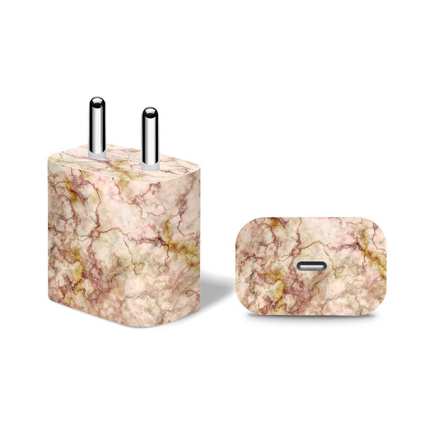 Gold Peach Marble - Apple 20W Charger Skin