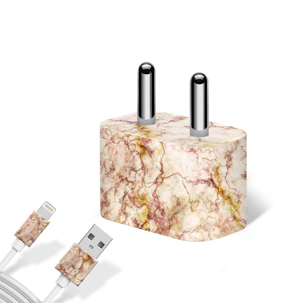 Gold Peach Marble - Apple charger 5W Skin