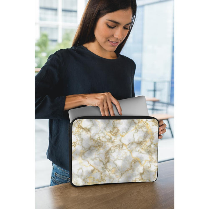 Gold Silver Vein Marble - Laptop Sleeve