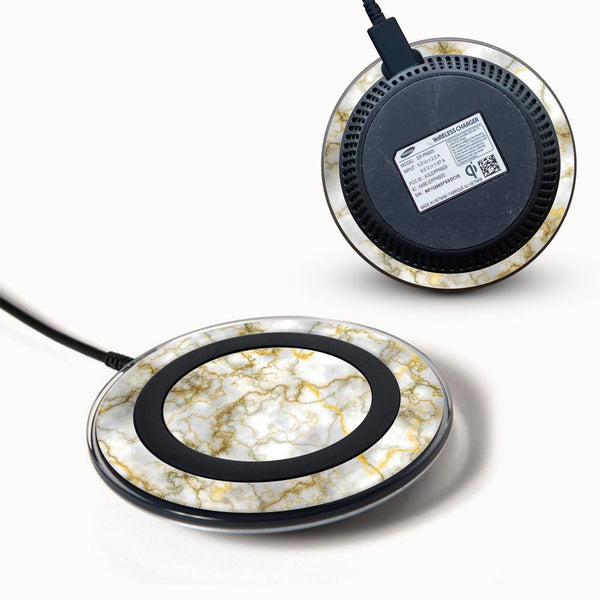 Gold silver Vein Marble - Samsung Wireless Charger 2015 Skins
