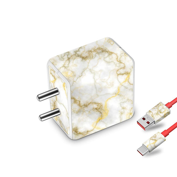 Gold Silver Vein Marble - Oneplus Dash Charger Skin