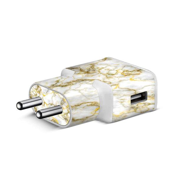 Gold Silver Vein Marble - Samsung S8 Charger Skin