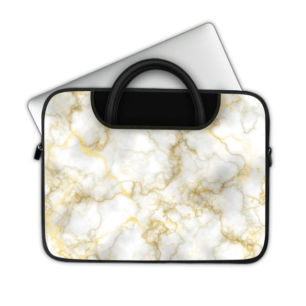 Gold Silver Vein Marble - Pockets Laptop Sleeve