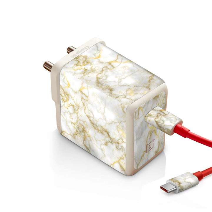 Gold Silver Vein Marble - Oneplus Warp 65W Charger skin