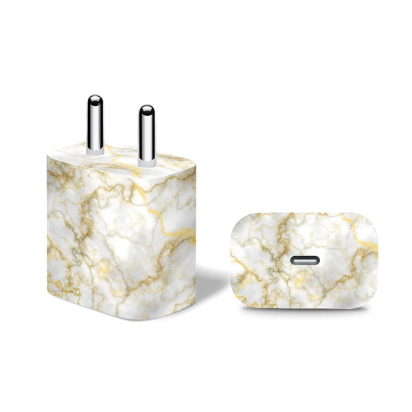 Gold Silver Vein Marble - Apple 20W Charger Skin