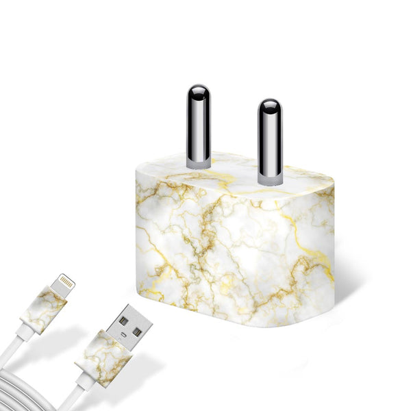 Gold Silver Vein Marble - Apple charger 5W Skin
