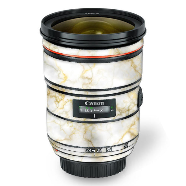 Gold Silver Vein Marble - Canon Lens Skin